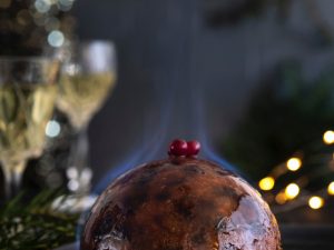 Brandy, Port and Walnut Christmas Pudding