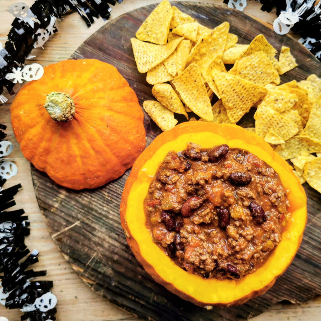 Halloween Pumpkin and Beef Chilli Con Carne